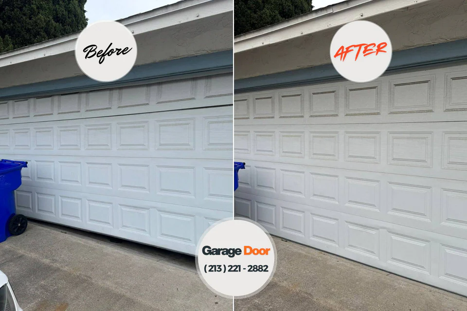 Before and after: garage door repair Lakewood, WA
